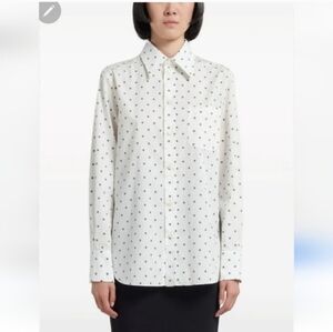 💋5/20 Faded glory polka dot button up top large